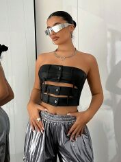 Акція на Топ жіночий SHEIN GD-00143497 L Чорний від Rozetka
