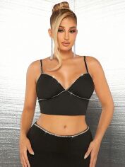 Акція на Топ жіночий SHEIN GD-00168443 S Чорний від Rozetka