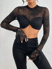 Акція на Топ жіночий SHEIN GD-00160317 XS Чорний від Rozetka