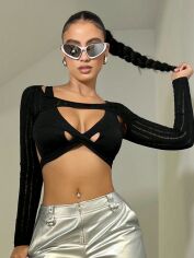 Акція на Топ жіночий SHEIN GD-00160320 L Чорний від Rozetka