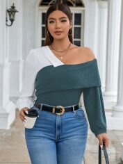 Акція на Топ жіночий SHEIN GD-00161172 XL Сірий із блакитним від Rozetka