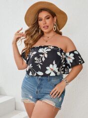 Акція на Топ жіночий SHEIN GD-00161174 3XL Чорний від Rozetka