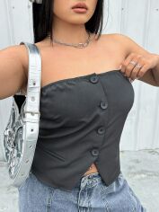 Акція на Топ жіночий SHEIN GD-00163675 2XL Сірий від Rozetka