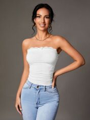 Акція на Топ жіночий SHEIN GD-00165777 XL Білий від Rozetka