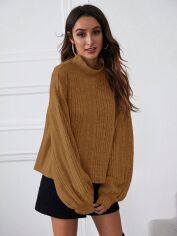 Акція на Гольф-водолазка жіноча SHEIN GD-00170794 XS Коричневий від Rozetka