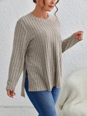 Акція на Лонгслів довгий жіночий SHEIN GD-00170963 XL Сірі від Rozetka