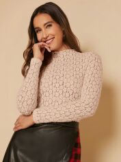 Акція на Лонгслів довгий жіночий SHEIN GD-00167066 XL Світло-рожевий від Rozetka