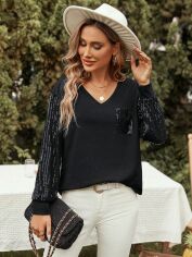 Акція на Футболка жіноча SHEIN GD-00160350 M Чорна від Rozetka