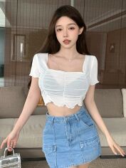 Акція на Топ жіночий SHEIN GD-00161822 XL Білий від Rozetka