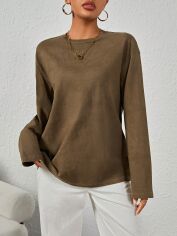 Акція на Футболка жіноча SHEIN GD-00157144 S Коричнева від Rozetka