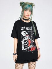 Акція на Футболка жіноча SHEIN GD-00162371 S Чорна від Rozetka