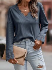 Акція на Футболка жіноча SHEIN GD-00163440 S Синя від Rozetka
