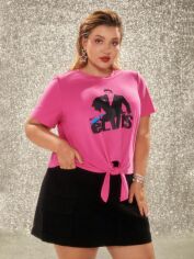Акція на Футболка жіноча SHEIN GD-00164054 XL Рожева від Rozetka