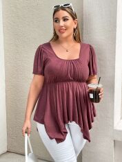 Акція на Футболка жіноча SHEIN GD-00164145 4XL Фіолетова від Rozetka