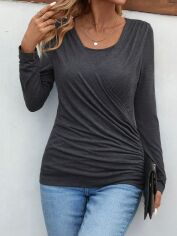 Акція на Футболка жіноча SHEIN GD-00164157 S Темно-сіра від Rozetka