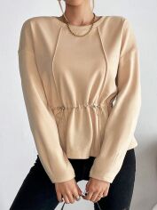 Акція на Футболка жіноча SHEIN GD-00164550 S Кремова від Rozetka