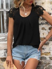 Акція на Футболка жіноча SHEIN GD-00164642 XS Чорна від Rozetka
