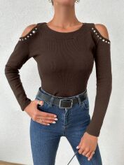 Акція на Футболка жіноча SHEIN GD-00164655 M Коричнева від Rozetka