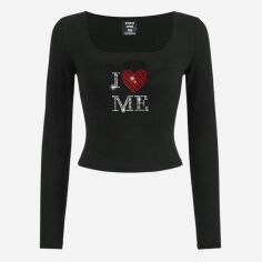 Акція на Футболка жіноча SHEIN GD-00164877 3XL Чорна від Rozetka