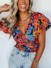 Акція на Футболка жіноча SHEIN GD-00165823 XL Помаранчева від Rozetka