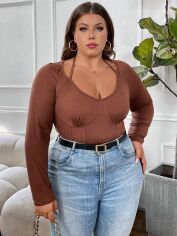 Акція на Топ жіночий SHEIN GD-00166025 US 24/26 Коричневий від Rozetka