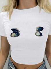 Акція на Футболка жіноча SHEIN GD-00167094 M Біла від Rozetka