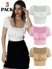 Акція на Футболка жіноча SHEIN GD-00156393 L Різнокольорова від Rozetka