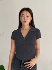 Акція на Топ жіночий SHEIN GD-00162349 XL Сірий від Rozetka