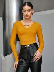 Акція на Футболка жіноча SHEIN GD-00162358 XS Помаранчева від Rozetka