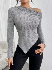Акція на Топ жіночий SHEIN GD-00162370 S Сірий від Rozetka
