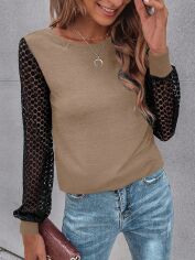 Акція на Блузка жіноча SHEIN GD-00162505 L Коричнева від Rozetka