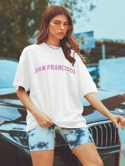 Акція на Футболка жіноча SHEIN GD-00162733 S Біла від Rozetka