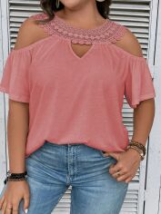 Акція на Футболка жіноча SHEIN GD-00163661 2XL Теракотова від Rozetka
