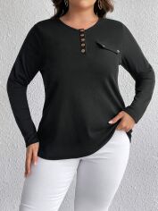 Акція на Лонгслів довгий жіночий SHEIN GD-00164279 XL Чорний від Rozetka