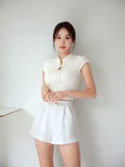 Акція на Топ жіночий SHEIN GD-00164793 S Кремовий від Rozetka