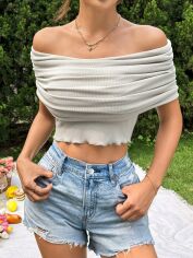 Акція на Футболка жіноча SHEIN GD-00165794 L Сіра від Rozetka
