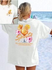Акція на Футболка жіноча SHEIN GD-00155635 L Біла від Rozetka