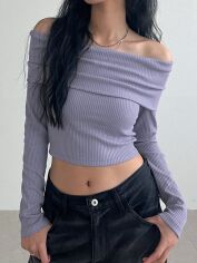 Акція на Футболка жіноча SHEIN GD-00156355 M Фіолетова від Rozetka