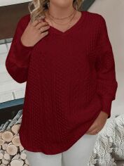 Акція на Футболка жіноча SHEIN GD-00161157 XL Бордова від Rozetka