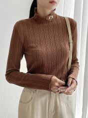Акція на Гольф-водолазка SHEIN GD-00161693 S Коричнева від Rozetka