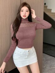 Акція на Гольф-водолазка SHEIN GD-00162202 XL Рожева від Rozetka