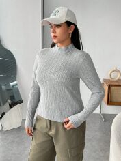 Акція на Гольф-водолазка SHEIN GD-00162221 3XL Сіра від Rozetka