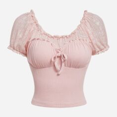 Акція на Футболка жіноча SHEIN GD-00162536 S Рожева від Rozetka