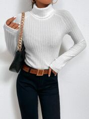 Акція на Гольф-водолазка SHEIN GD-00164569 L Біла від Rozetka