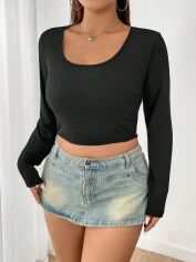 Акція на Футболка жіноча SHEIN GD-00166000 XL Чорна від Rozetka