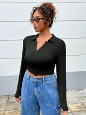 Акція на Футболка жіноча SHEIN GD-00166021 4XL Чорна від Rozetka