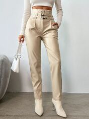 Акція на Штани жіночі SHEIN GD-00154044 2XL Світло-бежеві від Rozetka