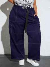Акція на Штани жіночі SHEIN GD-00160391 US 22 Темно-сині від Rozetka