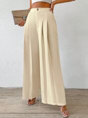 Акція на Штани жіночі SHEIN GD-00159967 S Кремові від Rozetka