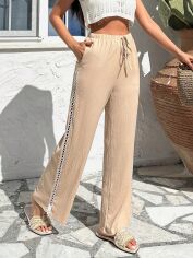 Акція на Штани жіночі SHEIN GD-00166179 S Бежеві від Rozetka